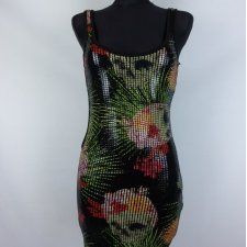 Iron Fist sukienka mini cekiny czaszki punk / XS