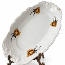 Półmisek Wałbrzych PRL Vintage porcelana róże herbaciane relief