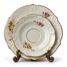 Stary przedwojenny talerzyk i podstawek C.T. Altwasser Antyk porcelana reliefy
