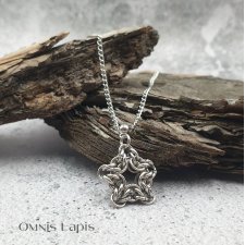 Wisiorek chainmaille - stalowa gwiazda 2