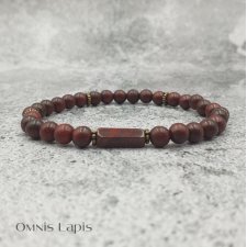 Bransoletka uniseks - drewno i jaspis brekcja