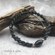 Męska bransoletka makrama - onyks
