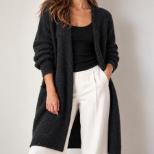 Długi sweter moher merino wool