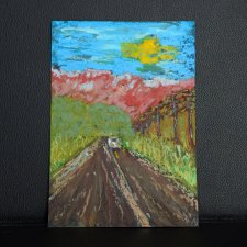 W Drodze pastela olejna A5