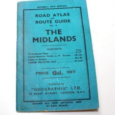 THE MIDLANDS stary  kieszonkowy atlas i mapa lata 30-te