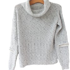 oryginalny Sweter golf melanż z wełną