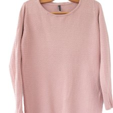wygodny Sweter pudrowy róż bawełna Freequent luźny