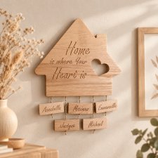 Obraz z litego drewna, drzewo genealogiczne, prezent dla rodziców, dziadków, naturalny, boho