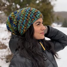 Kolorowa czapka beanie wełniana z alpaką – ręcznie wykonana w Polsce