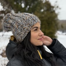 Kolorowa czapka beanie wełniana z alpaką – ręcznie wykonana w Polsce