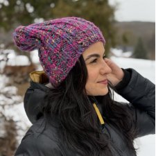 Kolorowa czapka beanie wełniana z alpaką – ręcznie wykonana w Polsce