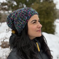 Kolorowa czapka beanie wełniana z alpaką – ręcznie wykonana w Polsce