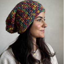 Kolorowa czapka beanie wełniana z alpaką – ręcznie wykonana w Polsce
