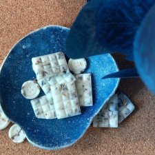 Ceramiczna podstawka na biżuterię Blue Night Sky - handmade