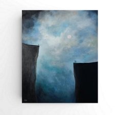Rozmowa ponad przepaścią -obraz akrylowy 60/50 cm