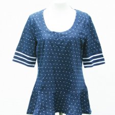 NOWA! POLKA DOT BLUZKA W GROSZKI MARINE YACHT STYLE M/L