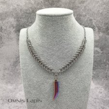 Naszyjnik chainmaille - mistyczny, tytanowy hematyt
