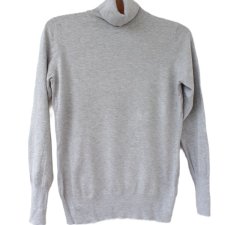 Szary golf vintage wiskoza sweter z golfem Dunnes