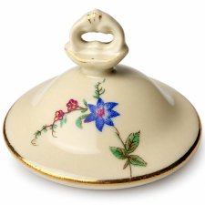 Pokrywka cukiernicy Tułowice Tillowitz vintage kwiaty złocenia Polski Design