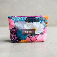 Etui na klucze z weluru w malowane kwiaty – oryginalne etui handmade