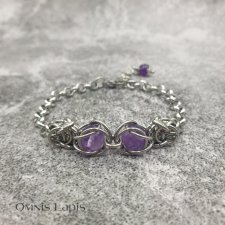 Bransoletka chainmaille łańcuch - tajemniczy ametyst