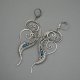 Długie kolczyki apatyt, stal chirurgiczna, wire wrapping, kolczyki skrzydła motyla
