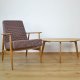Fotel Lisek w kratkę, Fotel 300-190, proj. H. Lis, Vintage
