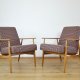 2 Fotele Lisek w kratkę, Fotel 300-190, proj. H. Lis, Vintage