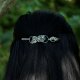 Spinka ze szpilką do włosów i do szala, broszka, ozdobna kamień księżycowy, wire wrapping