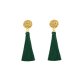 KOLCZYKI z panterką i chwostem - emerald -FAUNA