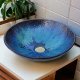 Intensywnie niebieska okrągła umywalka nablatowa