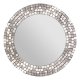 Lustro okrągłe, srebrne lustro ścienne, lustro mozaikowe w srebrnej oprawie, glamour Benali BALMAKO 40 cm