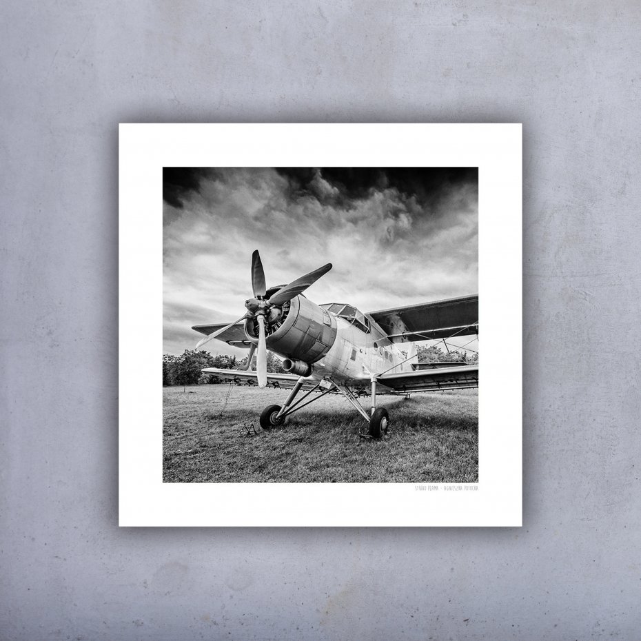 Plakat 70x70 Samoloty - silnik czarno-biały_06 - Dom - DecoBazaar