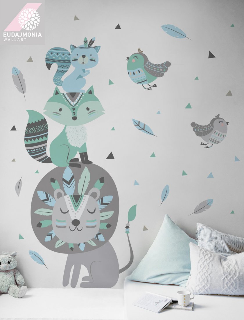 Naklejki Na ścianę Dla Dzieci Lew Indianin L